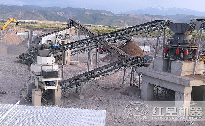 小型石料生產(chǎn)線現(xiàn)場(chǎng)