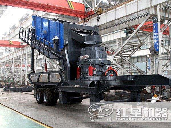 移動(dòng)式破碎機(jī)和圓錐式破碎機(jī)組合圖