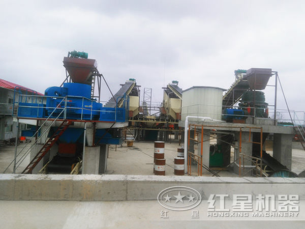 50t/h河卵石制砂機工作現(xiàn)場圖
