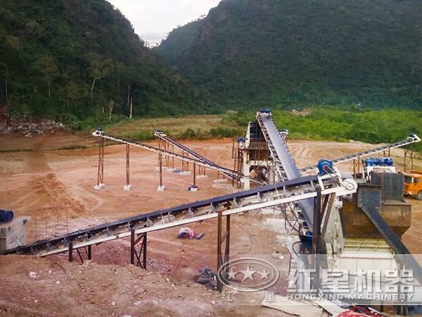 紅星為老撾客戶配置的環(huán)保石子破碎生產線