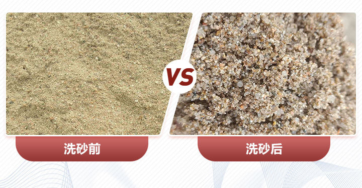 洗砂機洗砂前后展示