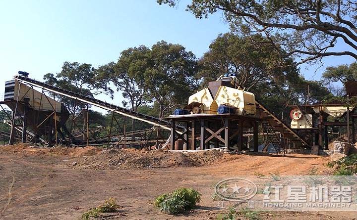 山東客戶硅礦破碎生產(chǎn)線現(xiàn)場