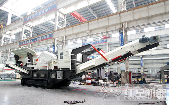 紅星履帶式建筑垃圾粉碎機(jī)生產(chǎn)車間