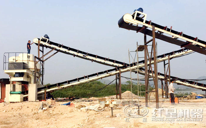 小型打沙機工作現(xiàn)場