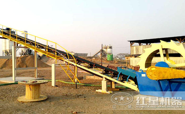 花崗巖洗砂機(jī)工作圖