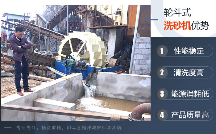 輪斗式洗砂機(jī)工作現(xiàn)場