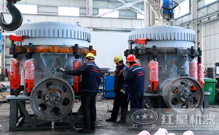 鵝卵石圓錐制沙機生產(chǎn)車間