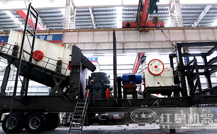 配置顎破+圓錐破的便攜式流動磕石機