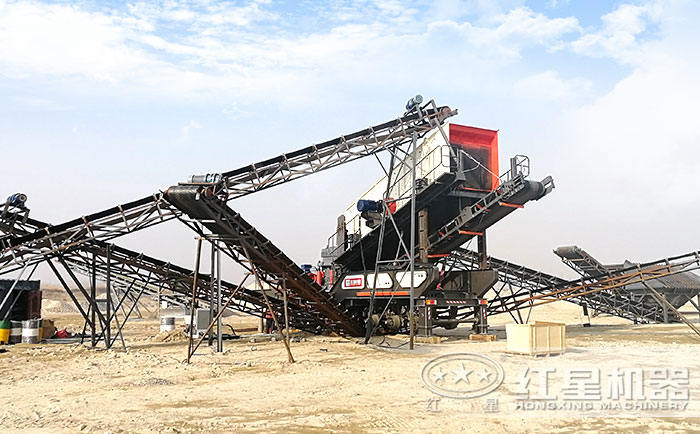 移動(dòng)制沙機(jī)現(xiàn)場