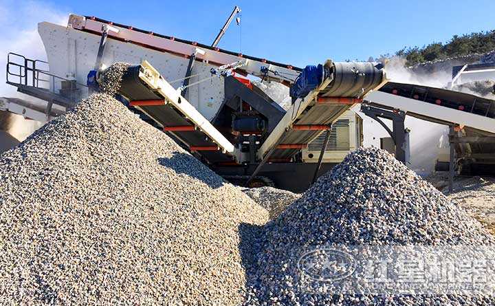 車載移動(dòng)碎石機(jī)破碎物料成品