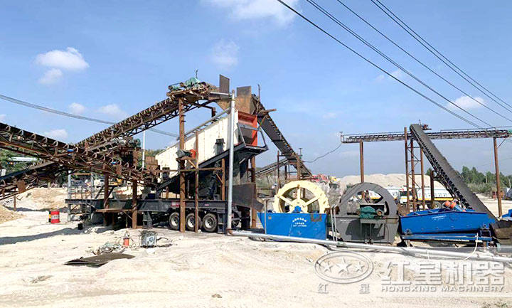 移動制砂生產現(xiàn)場