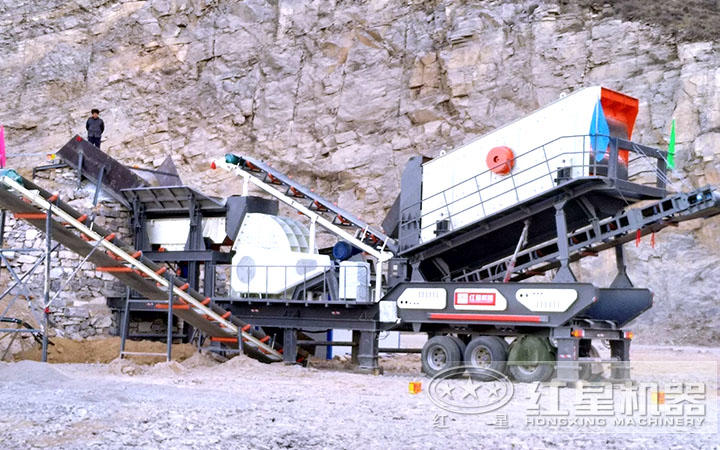 河南/洛陽(yáng)客戶時(shí)產(chǎn)200噸玄武巖破碎現(xiàn)場(chǎng)