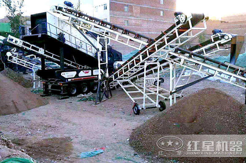 時(shí)產(chǎn)量200噸建筑垃圾破碎現(xiàn)場(chǎng)