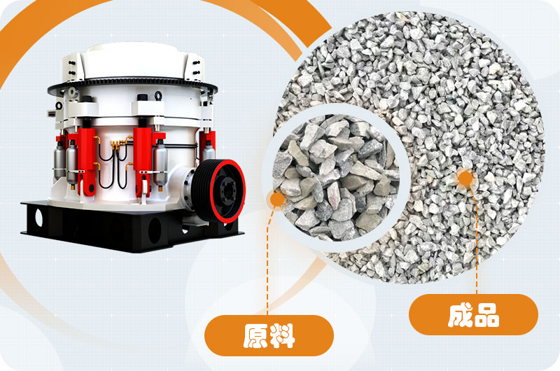 圓錐破工作效率高，石子粒形好